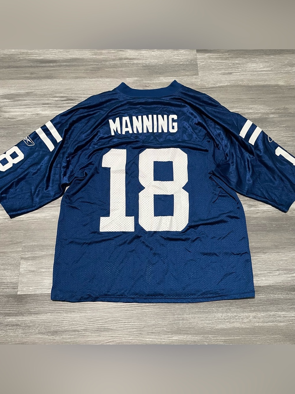 VTG Indianapolis Colts #18 Peyton Manning Blue Jersey NFL Players Men’s Large